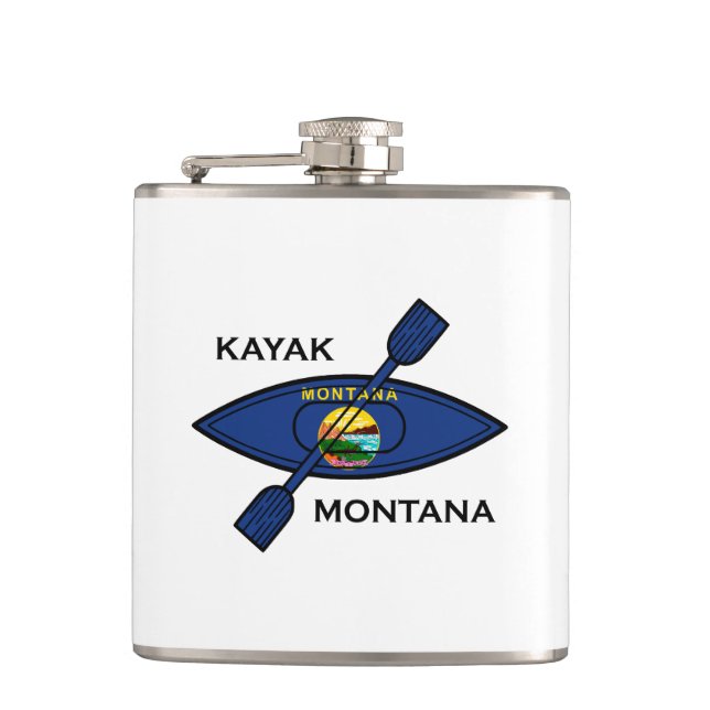 Kayak Montana Flag Flachmann (Vorderseite)