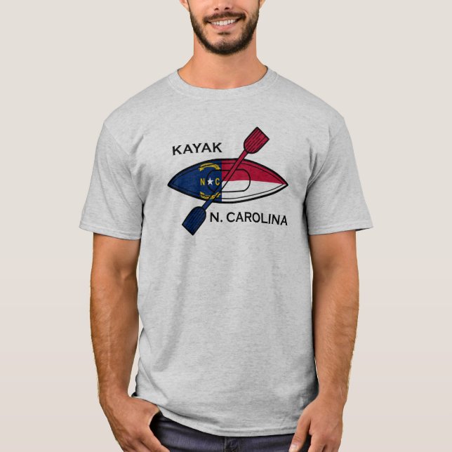 Kayak North Carolina Flag T-Shirt (Vorderseite)