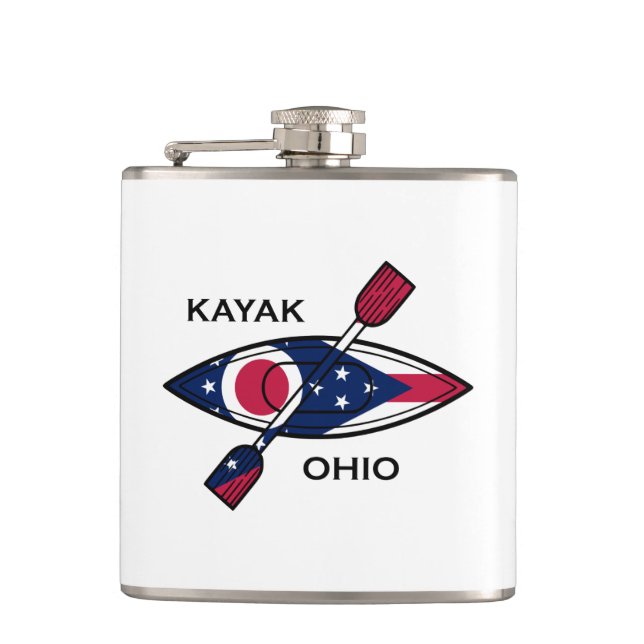 Kayak Ohio Flag Flachmann (Vorderseite)