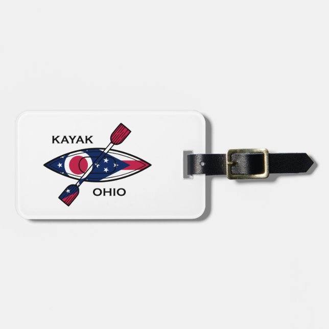 Kayak Ohio Flag Gepäckanhänger (Vorderseite horizontal)