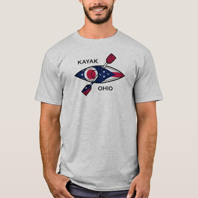Kayak Ohio Flag T-Shirt (Vorderseite)