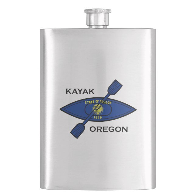 Kayak Oregon Flag Flachmann (Vorderseite)