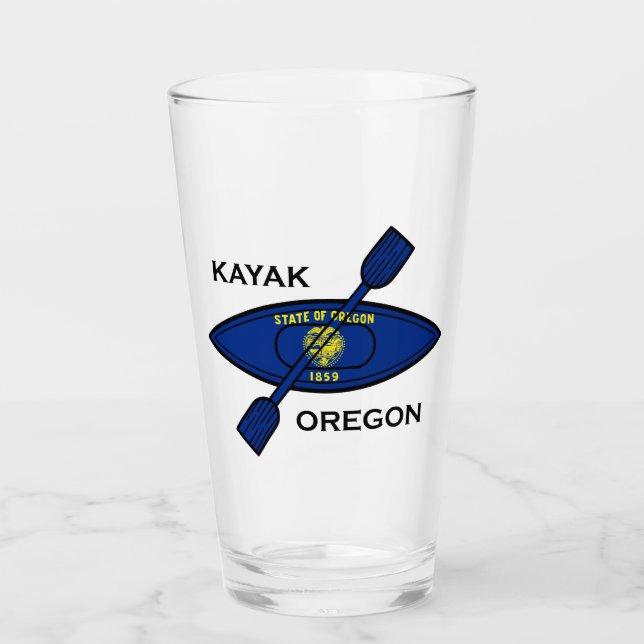 Kayak Oregon Flag Glas (Vorderseite)