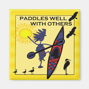 Kayak Paddles gut gelb Magnet