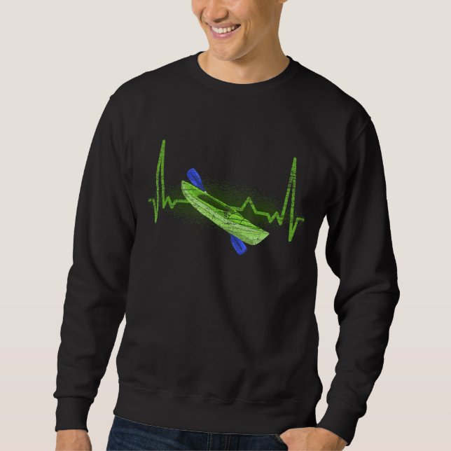 Kayak Paddling Kayaker Canoe Heartbeat Kayaking Sweatshirt (Vorderseite)