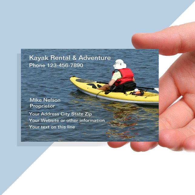 Kayak Rental & Outdoor Adventure Visitenkarte (Von Creator hochgeladen)