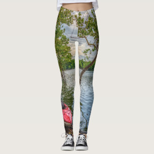 Kayak schwimmend am Tafelfelsensee Leggings