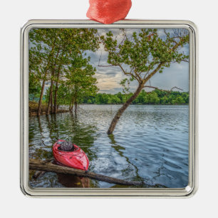 Kayak schwimmend am Tischtennissee Ornament Aus Metall