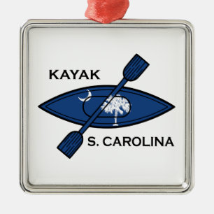 Kayak South Carolina Flag Ornament Aus Metall