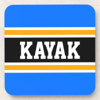 KAYAK Sporty Fun Bright Blue Yellow Black Stripes
