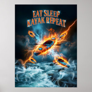 Kayak Sturmflut Poster