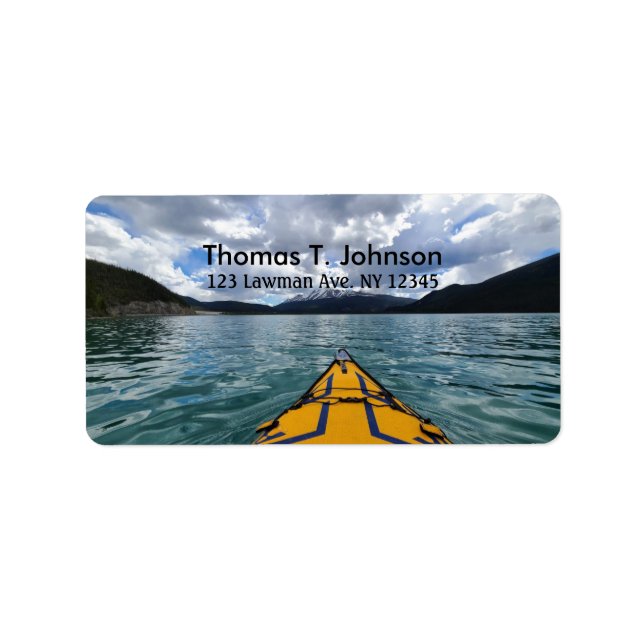 Kayak sur le lac Étiquette de adresse (Devant)