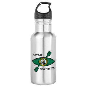 Kayak Washington Staatsflagge Edelstahlflasche