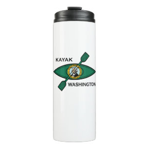 Kayak Washington Staatsflagge Thermosbecher