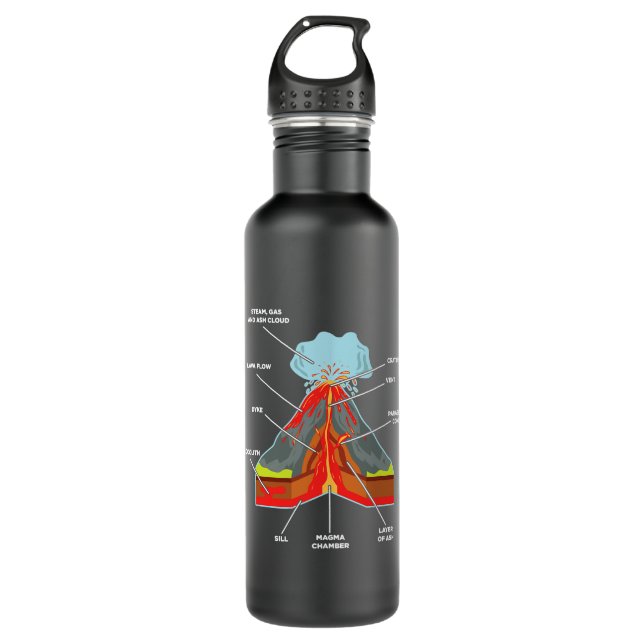 Kayak Water Volcano Lover Geologist Scientist Magm Edelstahlflasche (Vorderseite)