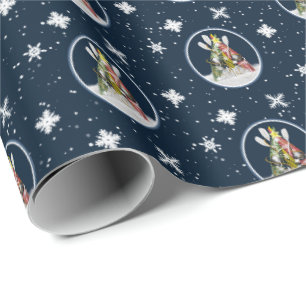 Kayak Weihnachtsbaum Muster festliche Kajaks blau Geschenkpapier