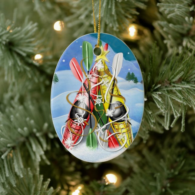 Kayak Weihnachtsbaum - Wunder der Natur Keramikornament (Baum)
