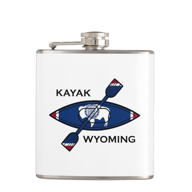 Kayak Wyoming Flag Flachmann (Vorderseite)