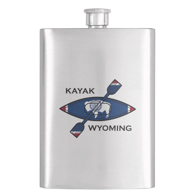 Kayak Wyoming Flag Flachmann (Vorderseite)