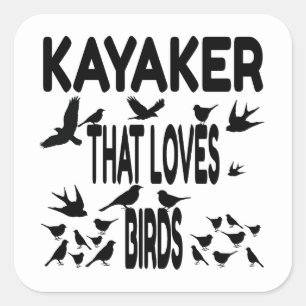 Kayaker-Lieben Quadratischer Aufkleber