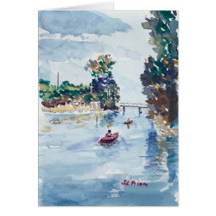 Kayakers auf Weeki Wachie Aquarell-Malerei