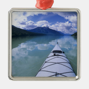 Kayakfahren am Ende des Azure Lake in Wells Silbernes Ornament