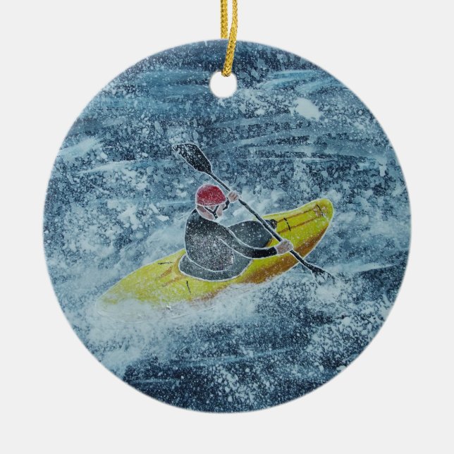 Kayaking Art Keramik Ornament (Vorne)