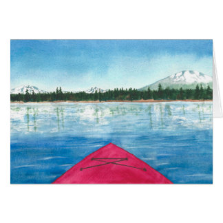 Kayaking auf einem Cascade See-Aquarell