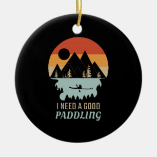 Kayaking Berge Retro Keramik Ornament