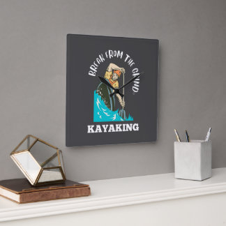 Kayaking BFTG (Weiße Uhr) Quadratische Wanduhr