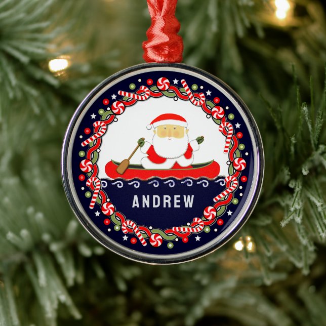 Kayaking Camping Holiday Gift Ornament Aus Metall (Baum)