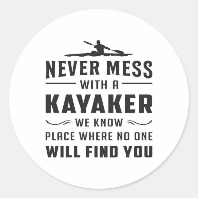 Kayaking Canoe Kayak Canoeing Funny Gift Idee Runder Aufkleber (Vorderseite)