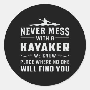 Kayaking Canoe Kayak Kanufahrer Paddle Funny Gesch Runder Aufkleber