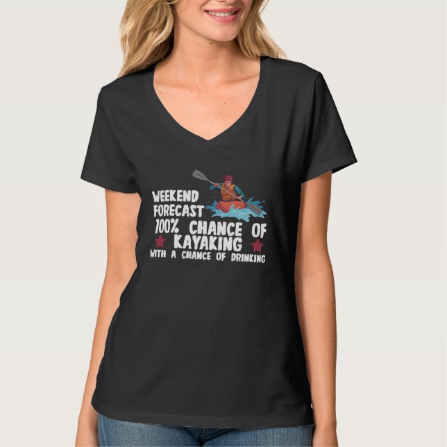 Kayaking Canoeing Kayak Weekend Forecast Retro Kay T-Shirt (Vorderseite)