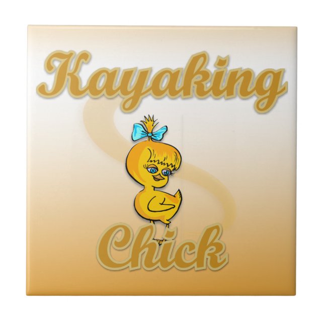 Kayaking Chick Fliese (Vorderseite)