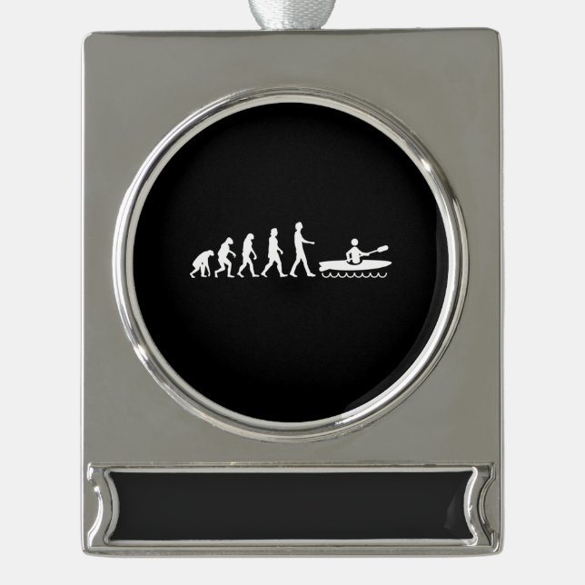 Kayaking Evolution Banner-Ornament Silber (Vorderseite)
