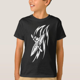 Kayaking extreme Sport-Grafik in Schwarzem u. im T-Shirt