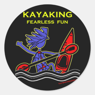 Kayaking Fearless Fun Runder Aufkleber