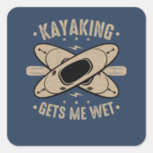 Kayaking fühlt sich wohl quadratischer aufkleber