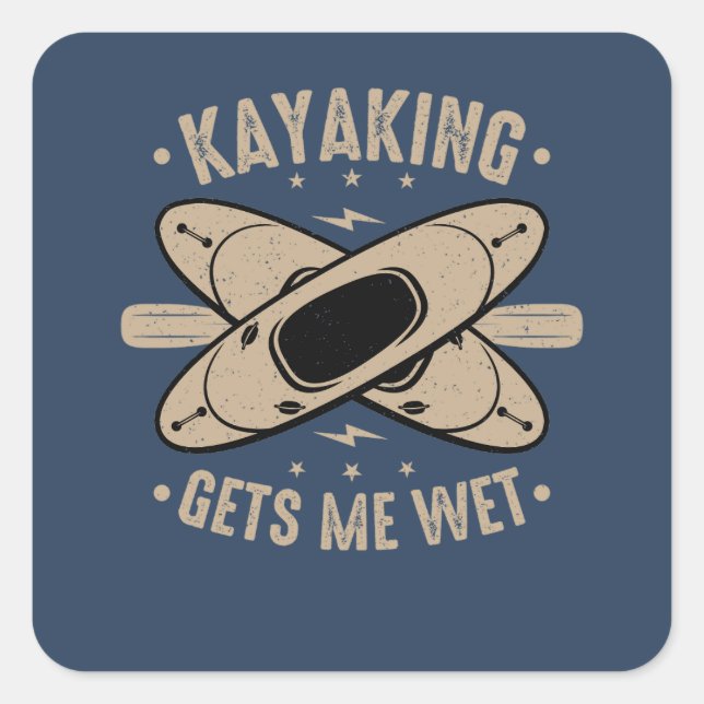 Kayaking fühlt sich wohl quadratischer aufkleber (Vorderseite)