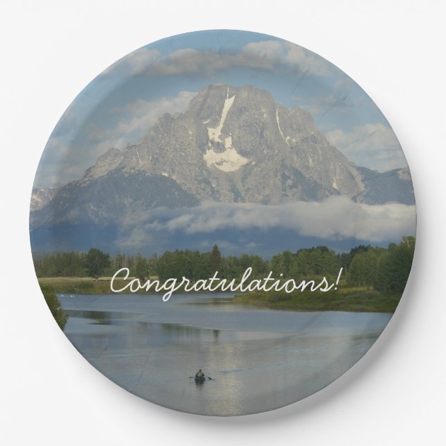 Kayaking in Grand Teton Nationalpark Pappteller (Vorderseite)