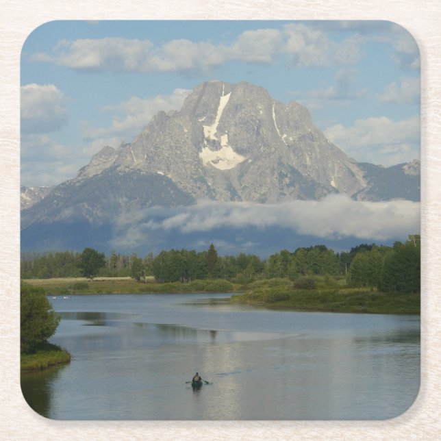 Kayaking in Grand Teton Nationalpark Rechteckiger Pappuntersetzer (Vorderseite)