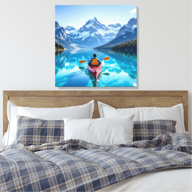  Kayaking in Mountains  Beautiful Nature Leinwanddruck (Insitu (Schlafzimmer))