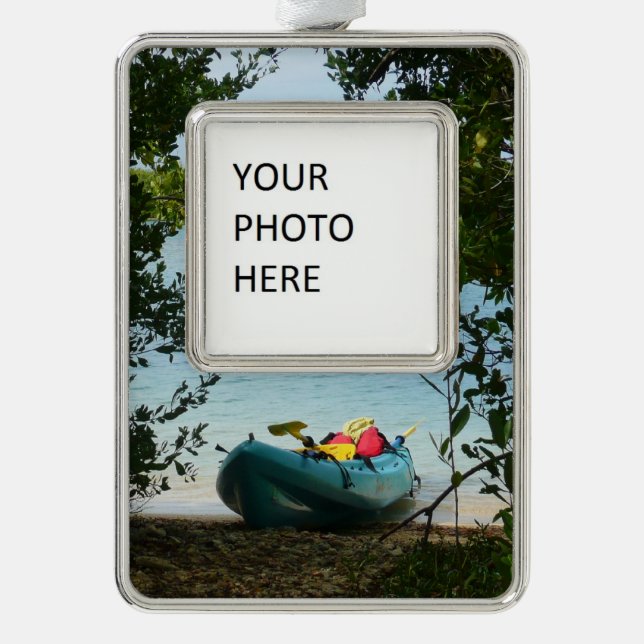 Kayaking in St. Thomas - US-Jungfrau Rahmen-Ornament Silber (Vorderseite)