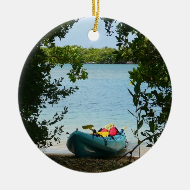 Kayaking in St. Thomas US Virgin Islands Keramik Ornament (Vorne)