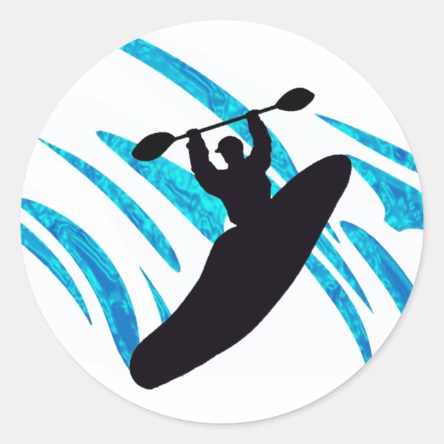 Kayaking KajakKayaker Runder Aufkleber (Vorderseite)