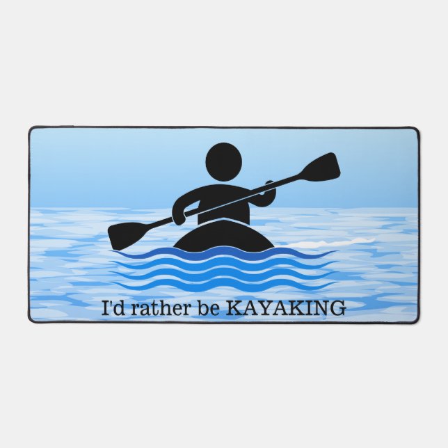 Kayaking Kanufahrer Paddelbeschriftung Schreibtischunterlage (Vorderseite)