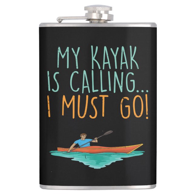 Kayaking Kayak Geschenk Flachmann (Vorderseite)