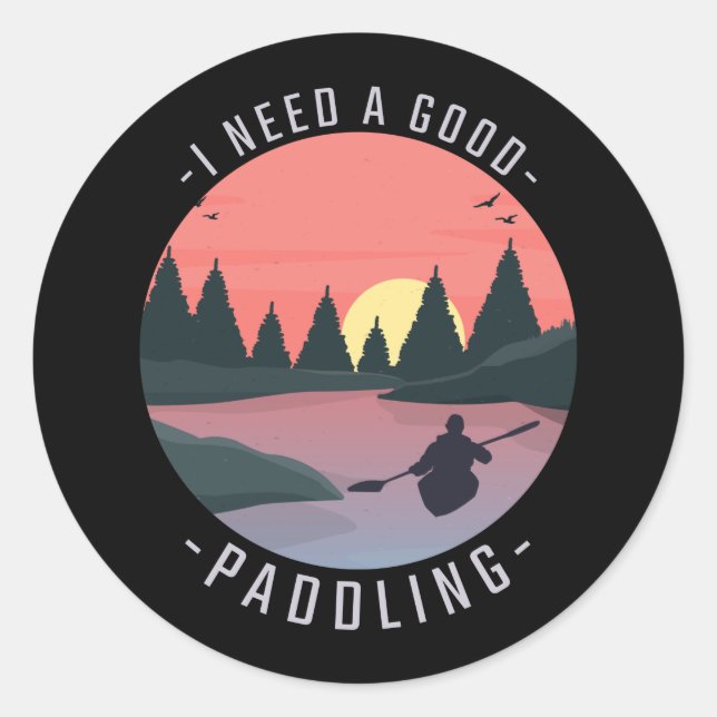 Kayaking Kayak Paddling Runder Aufkleber (Vorderseite)