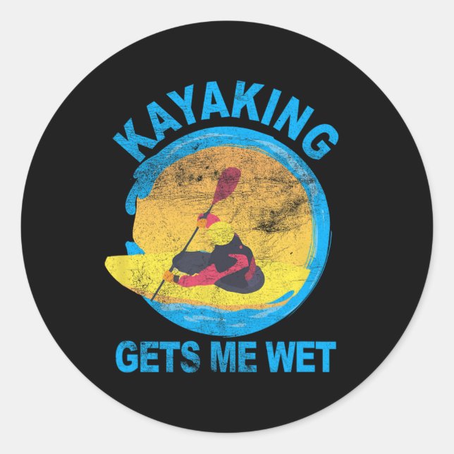 Kayaking macht mir Spaß an Halloween Runder Aufkleber (Vorderseite)